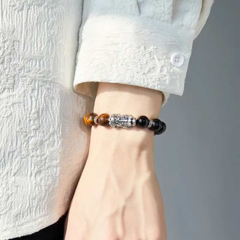 Lao Feng Xiang S925 Silver Bracelets Men's-4