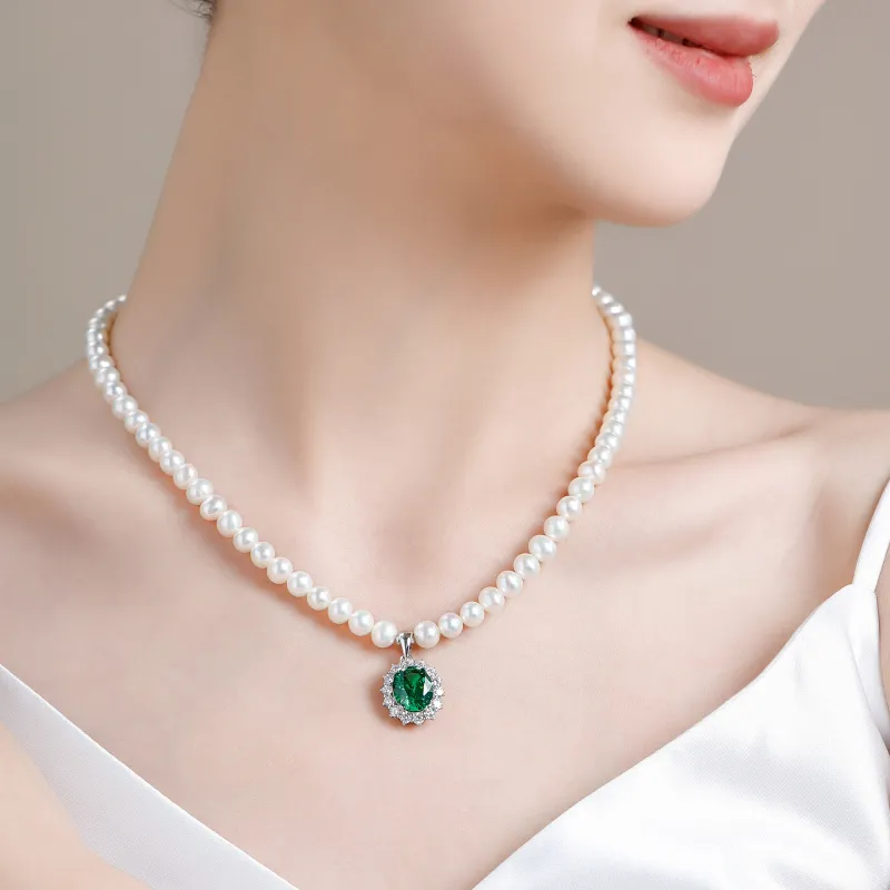 Lao Feng Xiang S925 Silver, Freshwater Pearl Necklaces Women's-14
