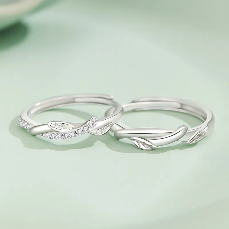 Lao Feng Xiang S925 Silver Ring Pair Unisex-3