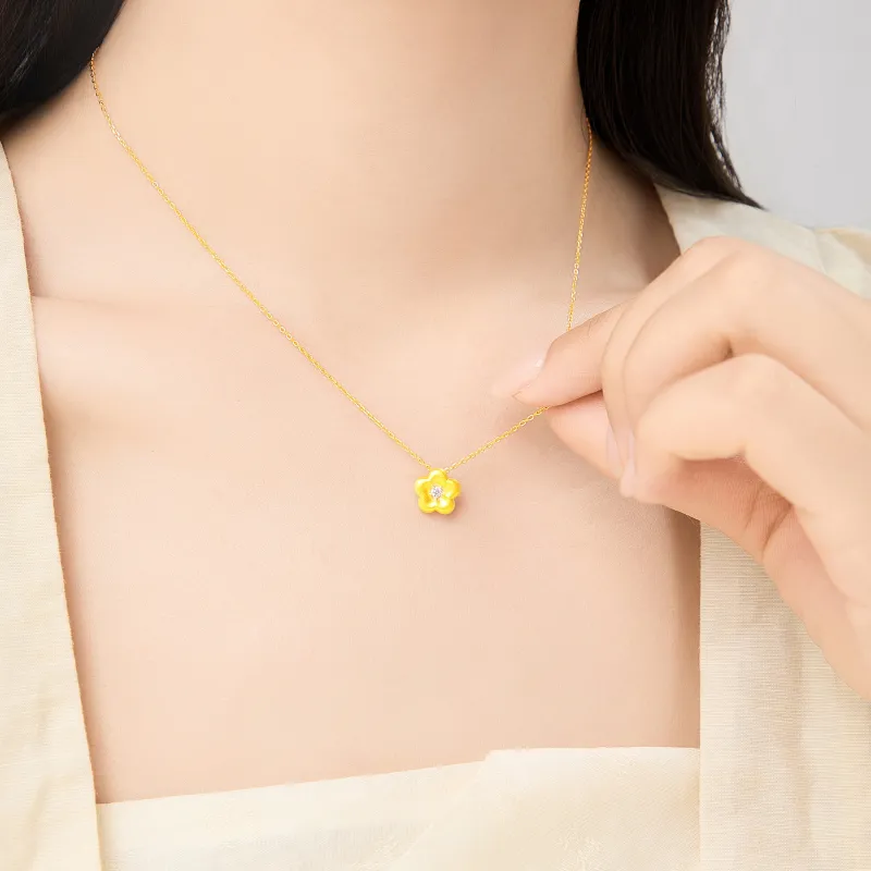 Lao Feng Xiang S925 Silver Necklaces Women's-4