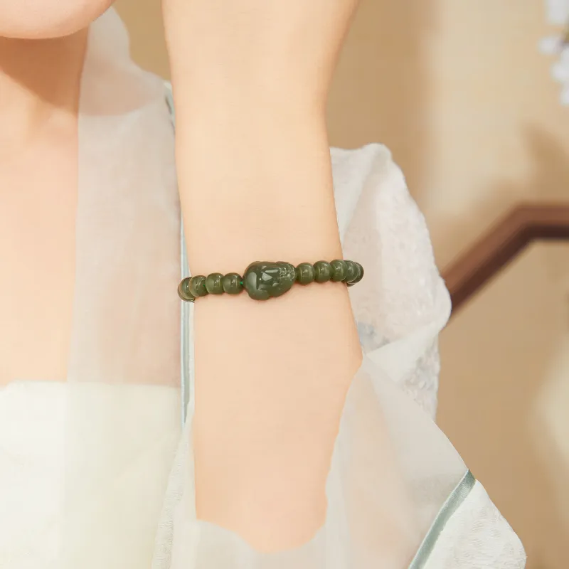 Lao Feng Xiang Chalcedony Jade Bracelets Unisex-5