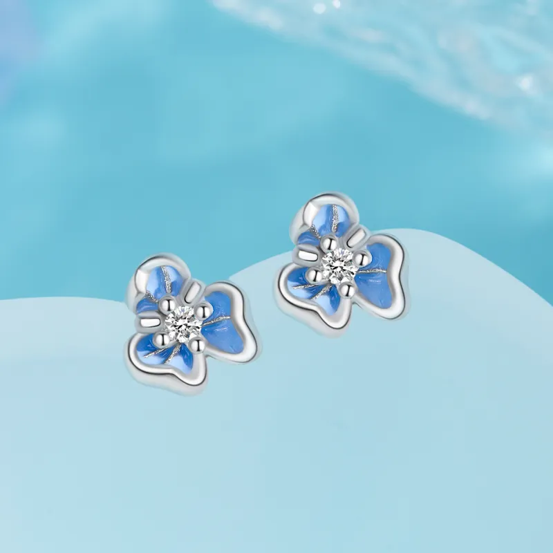 Lao Feng Xiang S999 Silver Stud Earrings For Women's Women's-1