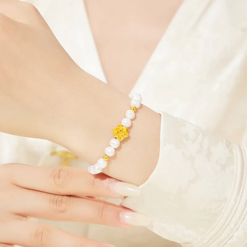 Lao Feng Xiang Pearl Bracelets Women's-4