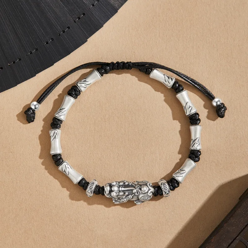 Lao Feng Xiang S999 Fine Silver Pure Silver Bracelets Men's-3