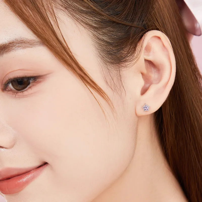 Lao Feng Xiang S925 Silver Pair Of Stud Earrings Women's-13