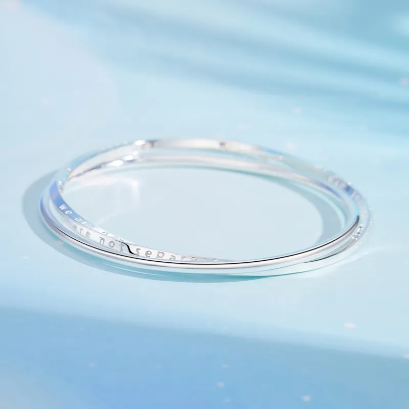 Lao Feng Xiang S999 Fine Silver Bangles Women's-3