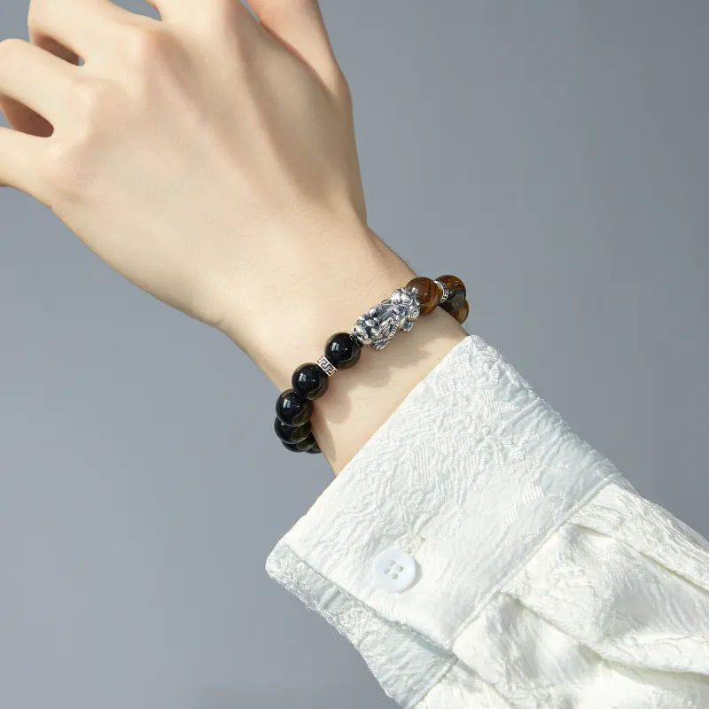 Lao Feng Xiang S925 Silver Bracelets Men's-3