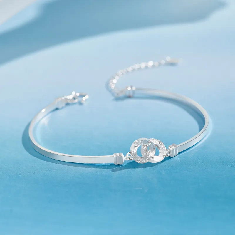 Lao Feng Xiang S990 Sterling Silver Bracelets Women's-5