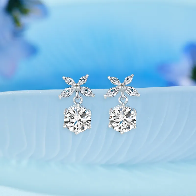 Lao Feng Xiang S999 Silver Earrings Women's-5