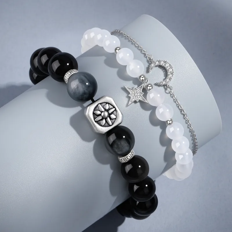 Lao Feng Xiang Natural Chalcedony Bracelets Unisex-11