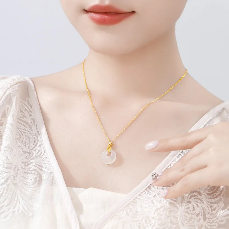 Lao Feng Xiang Chalcedony Necklaces Women's-4