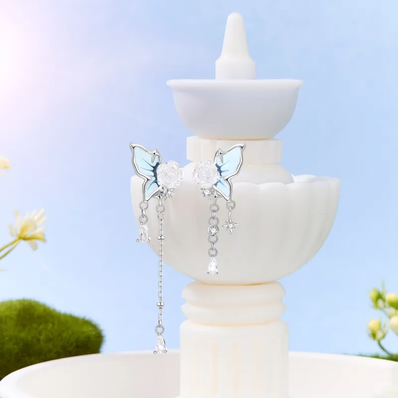 Lao Feng Xiang S925 Silver Earrings Women's-1