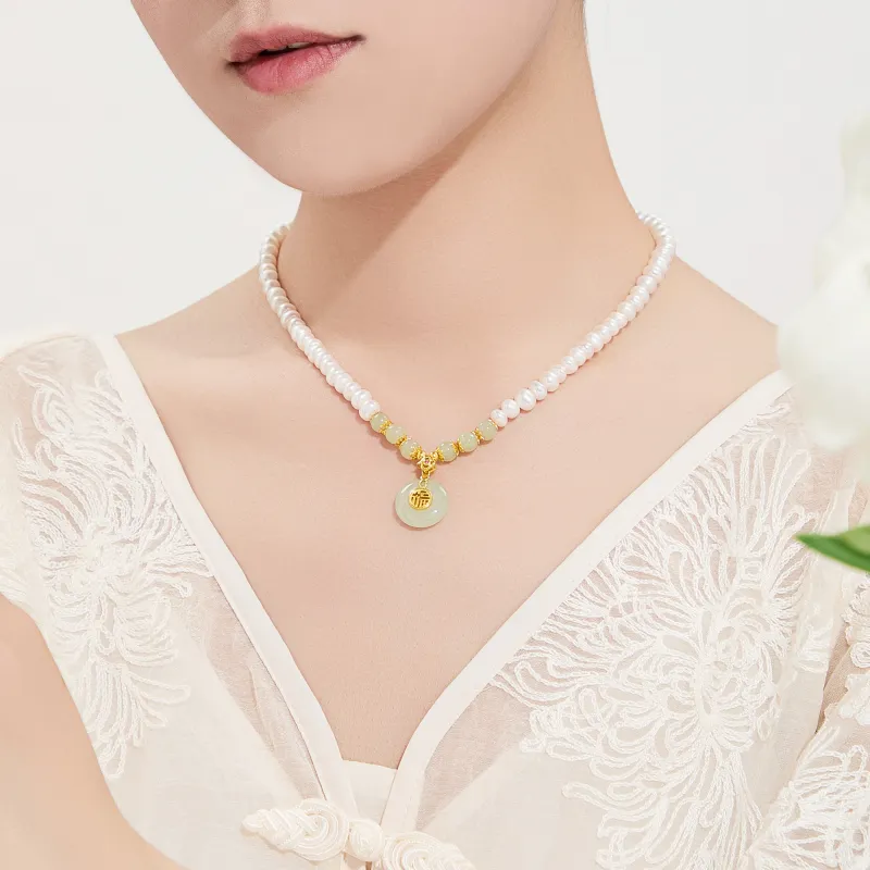 Lao Feng Xiang Pearl Necklaces Women's-4