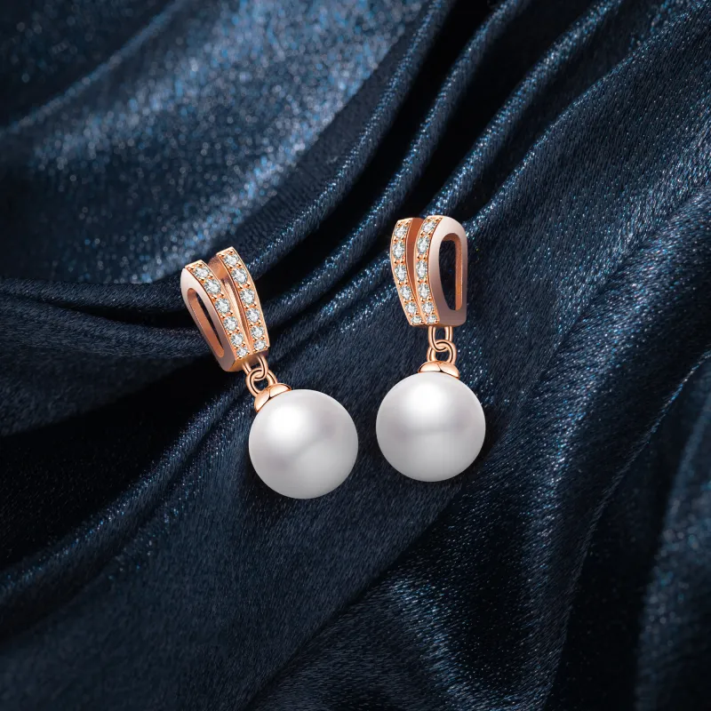 Lao Feng Xiang Pearl Earrings Women's-3
