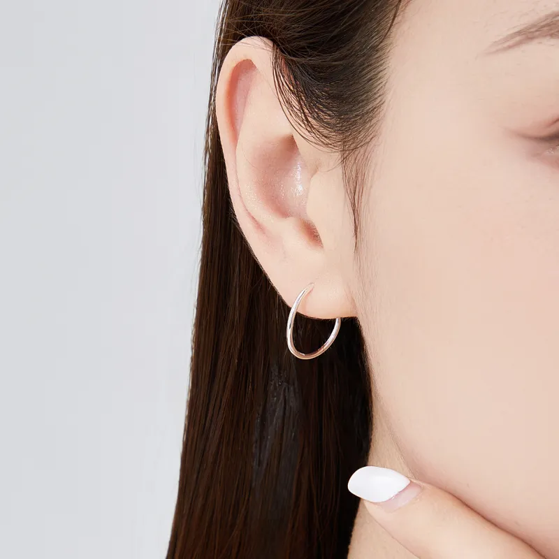 Lao Feng Xiang S999 Fine Silver Pair Of Stud Earrings Unisex-11