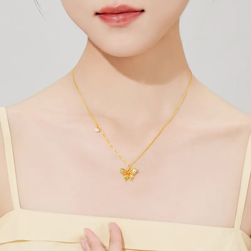 Lao Feng Xiang Pearl Necklaces Women's-5