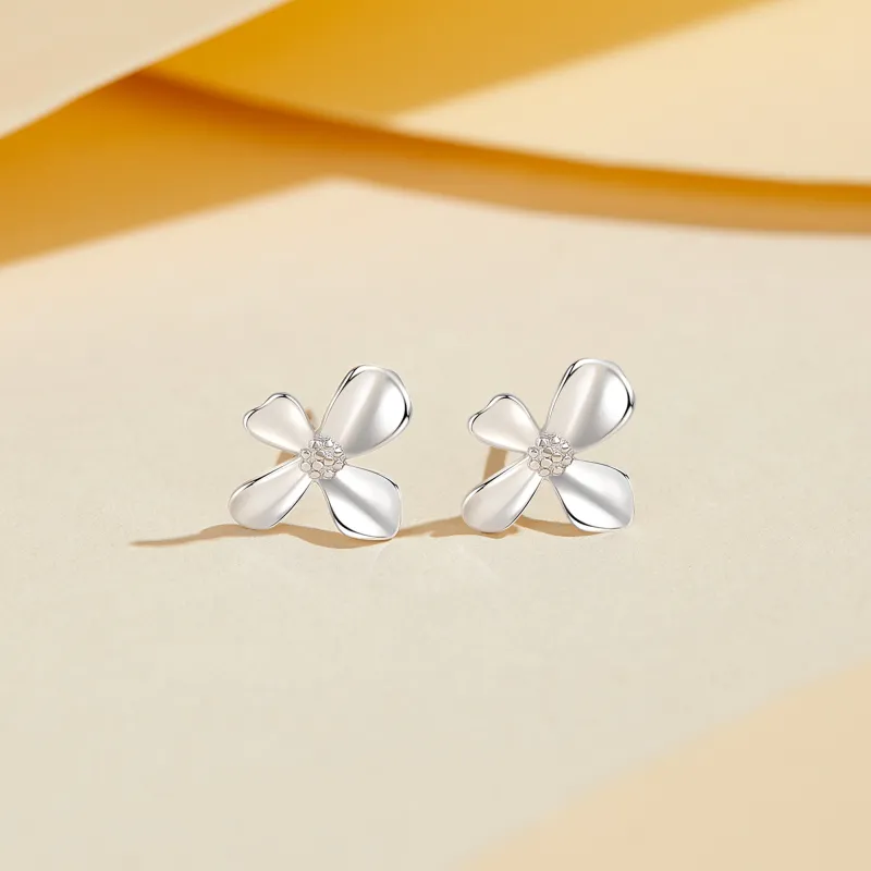 Lao Feng Xiang S925 Silver Pair Of Stud Earrings Women's Good Luck-5