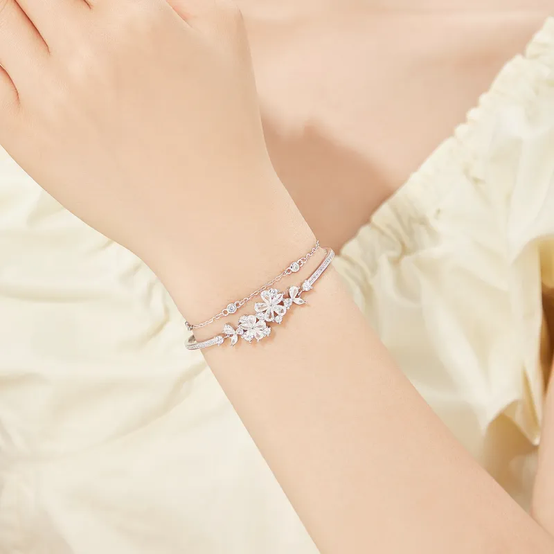 Lao Feng Xiang S925 Silver Bangles Women's-2