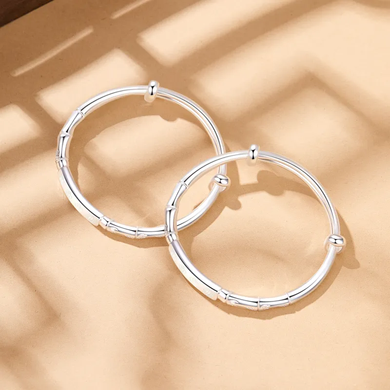 Lao Feng Xiang S999 Fine Silver Sterling Silver Bangle 1 Pair Kids'-1