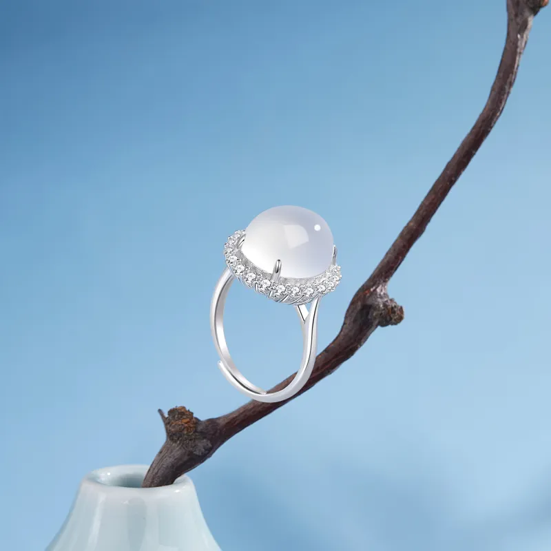 Lao Feng Xiang Chalcedony Rings Women's-4