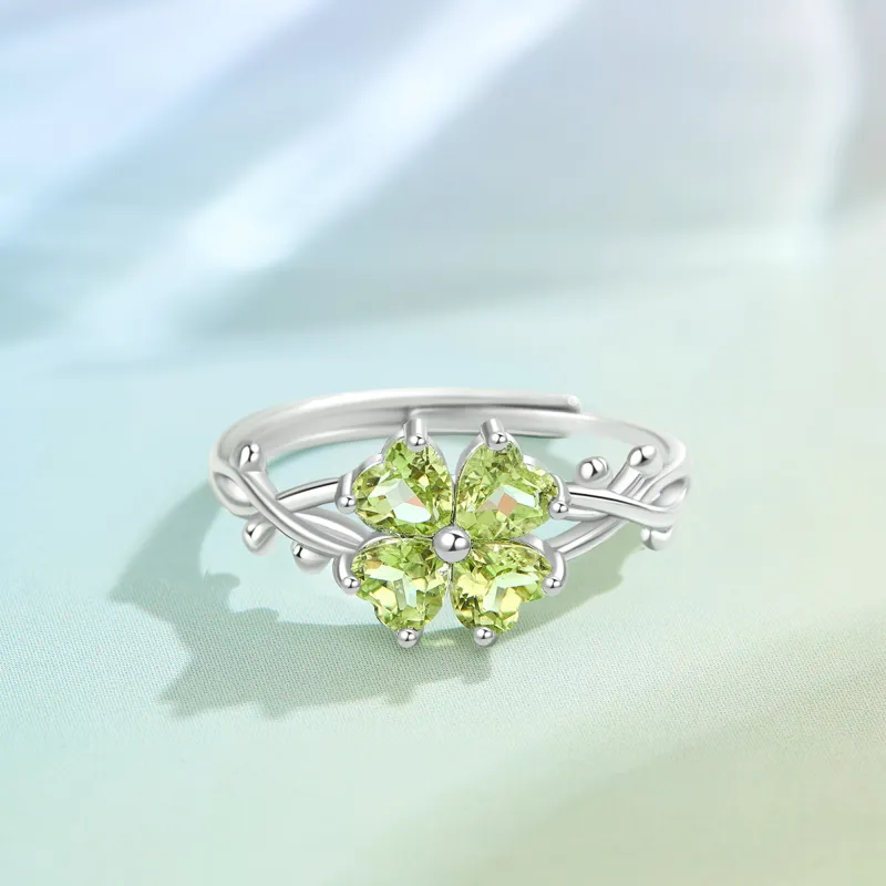 Lao Feng Xiang Natural Peridots Colored Gemstone Rings Women's-1