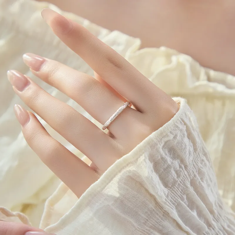 Lao Feng Xiang S999 Silver Ring For Women's Sterling Silver Women's Gift For Girlfriend-2
