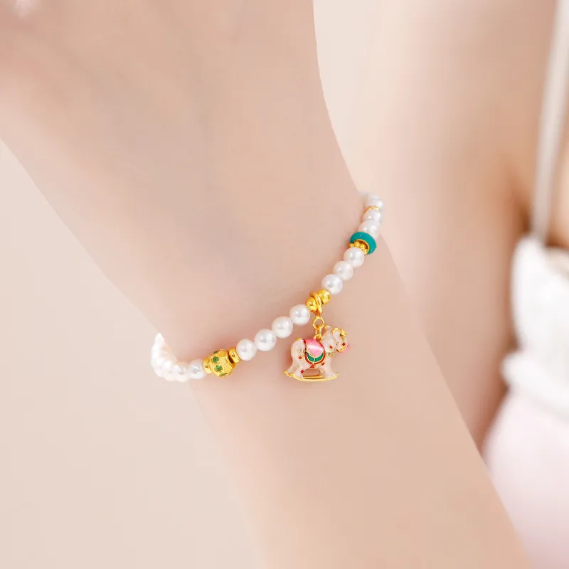 Lao Feng Xiang Pearl Bracelets Women's-4