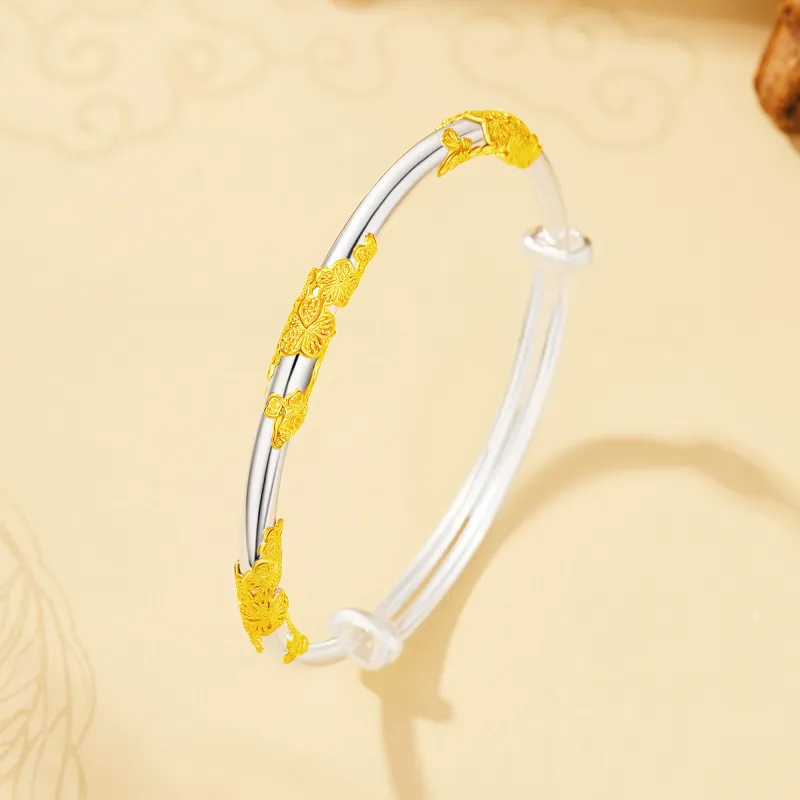 Lao Feng Xiang S999 Fine Silver Bangles Women's-3