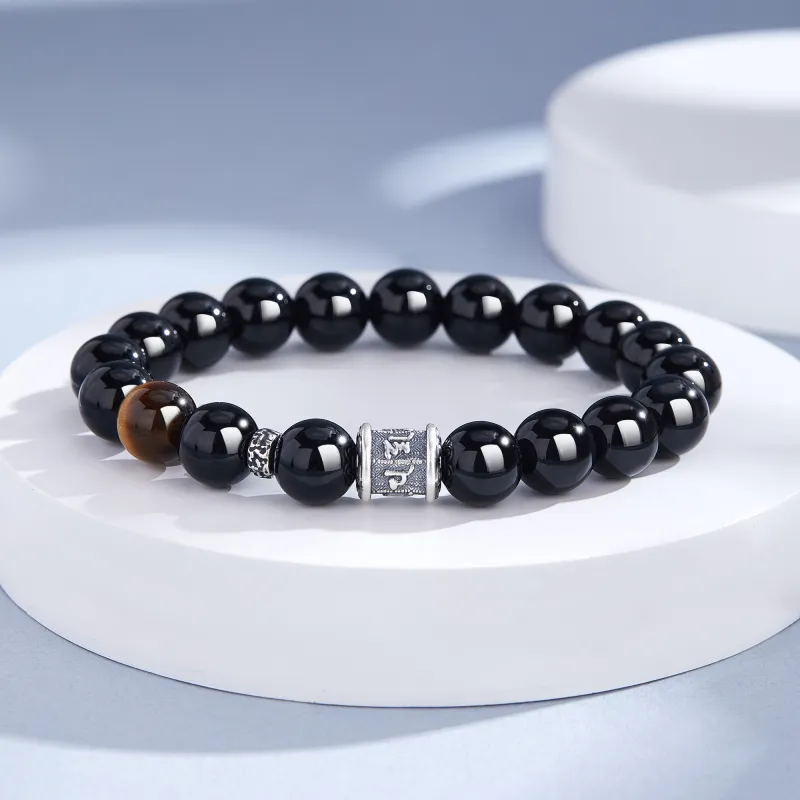 Lao Feng Xiang Natural Obsidian Bracelets Men's-5