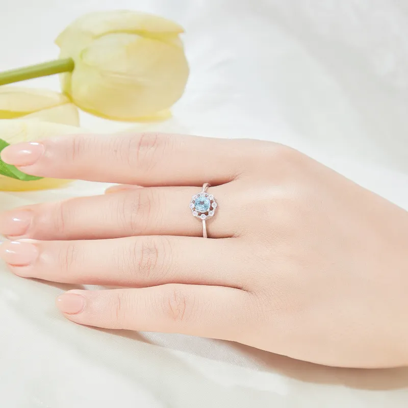 Lao Feng Xiang Natural Topaz S925 Silver Rings Women's-2