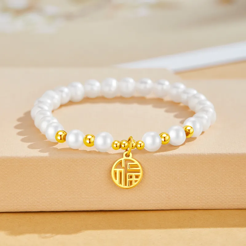 Lao Feng Xiang Pearl Bracelets Women's-5