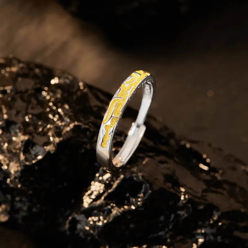 Lao Feng Xiang S925 Sterling Silver Rings Men's-5