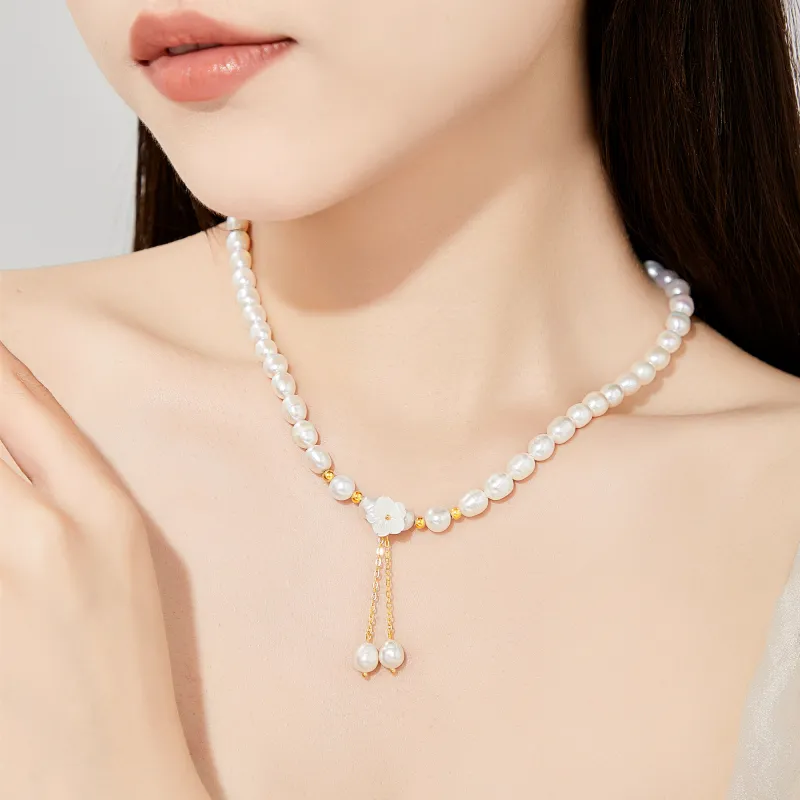 Lao Feng Xiang Pearl Necklaces Women's-4