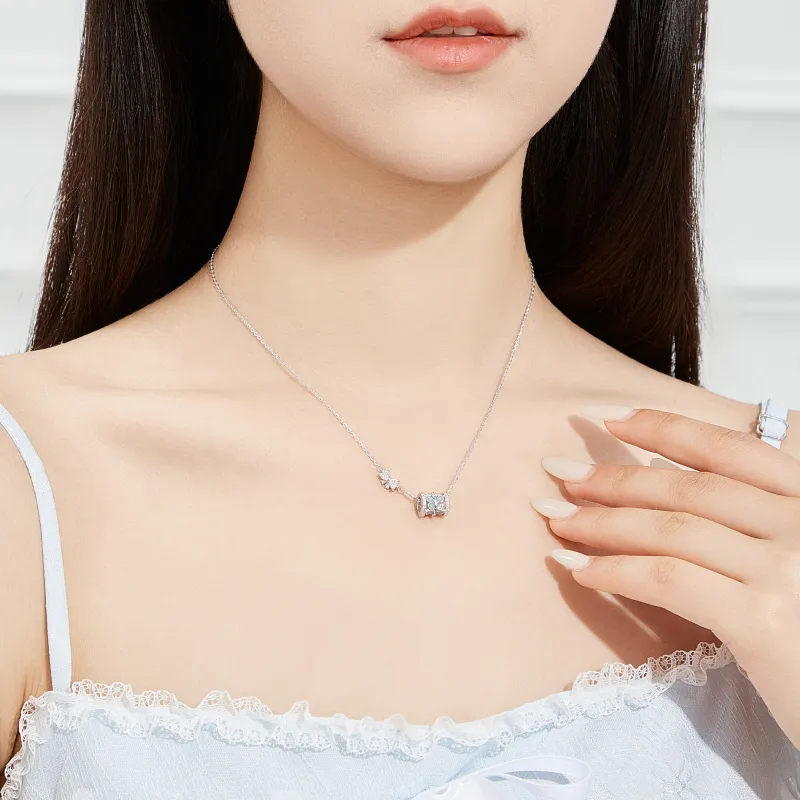 Lao Feng Xiang S925 Silver Collarbone Chain Sterling Silver Necklace For Women's Women's Gift For Girlfriend-6