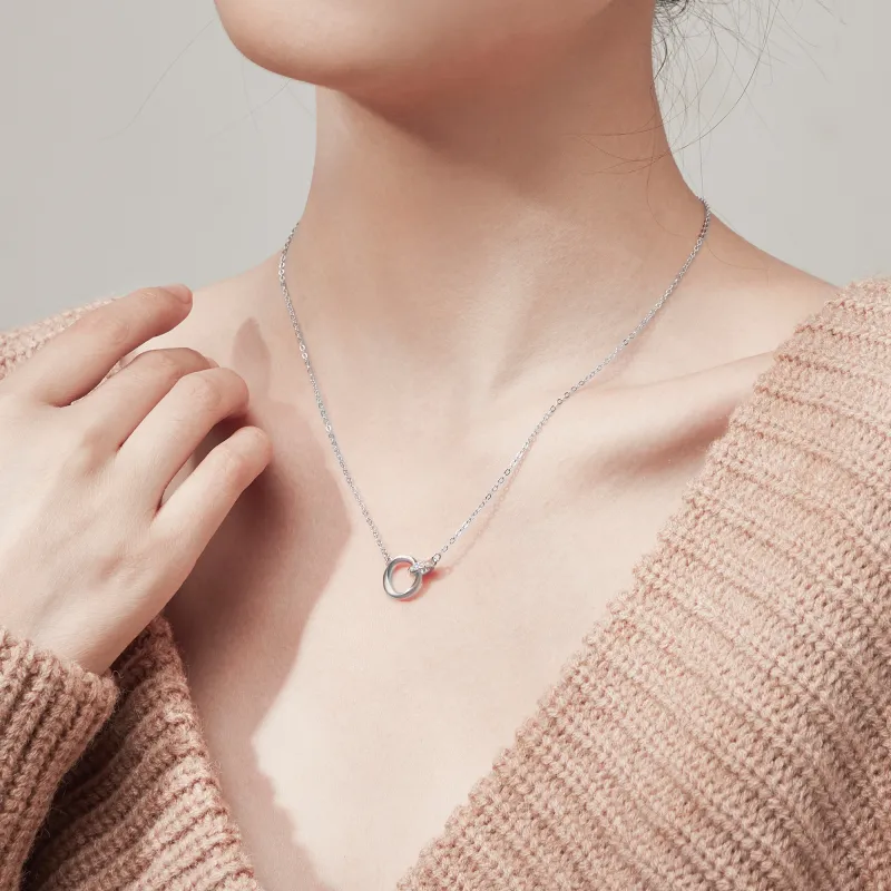 Lao Feng Xiang S925 Sterling Silver Necklaces Women's-1