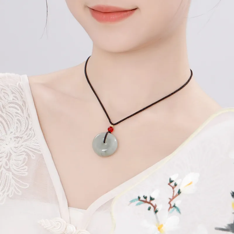 Lao Feng Xiang Tianshan Jade Necklaces Unisex-2