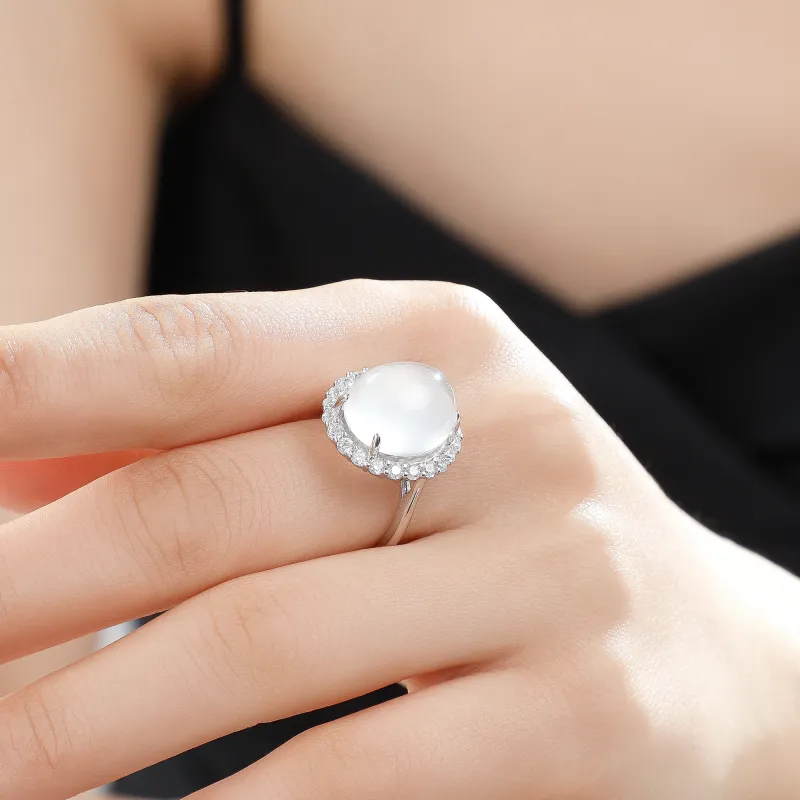 Lao Feng Xiang Chalcedony Rings Women's-1