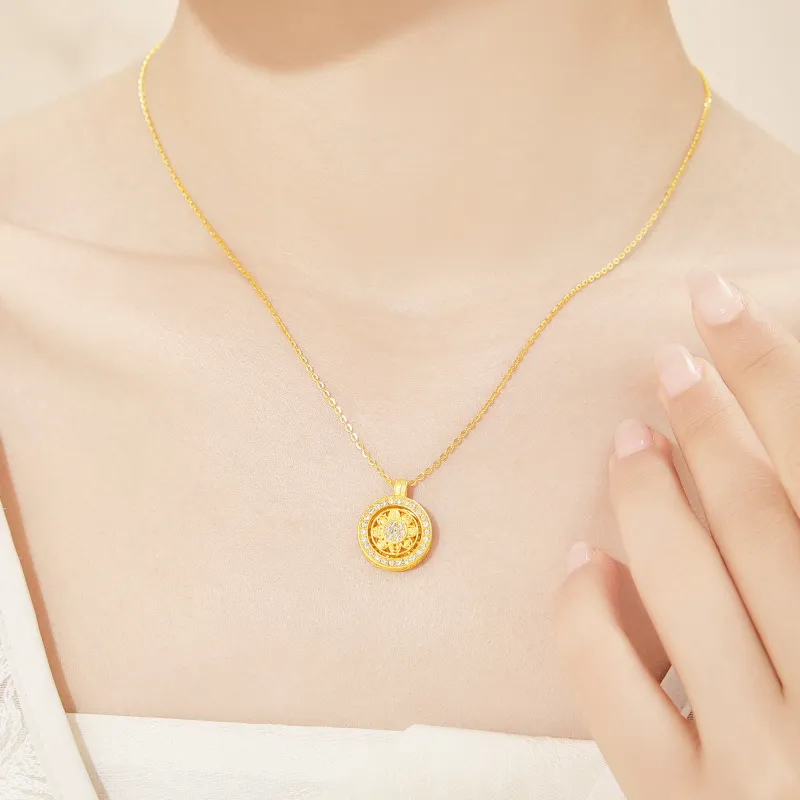 Lao Feng Xiang S925 Silver Necklaces Women's-4