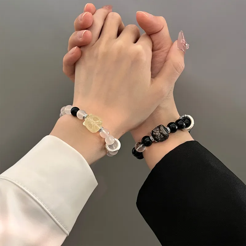 Lao Feng Xiang Natural Chalcedony Bracelets Unisex-7