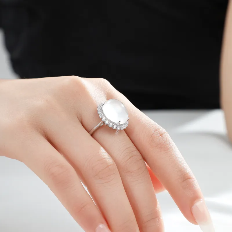 Lao Feng Xiang Chalcedony Rings Women's-5
