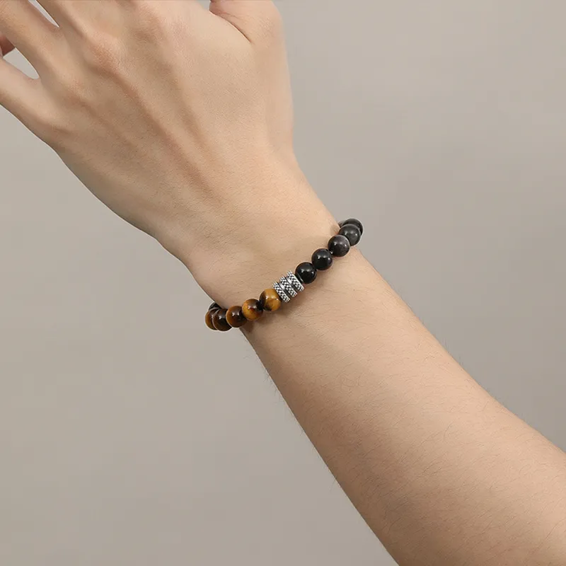 Lao Feng Xiang Natural Obsidian Bracelets Men's-3