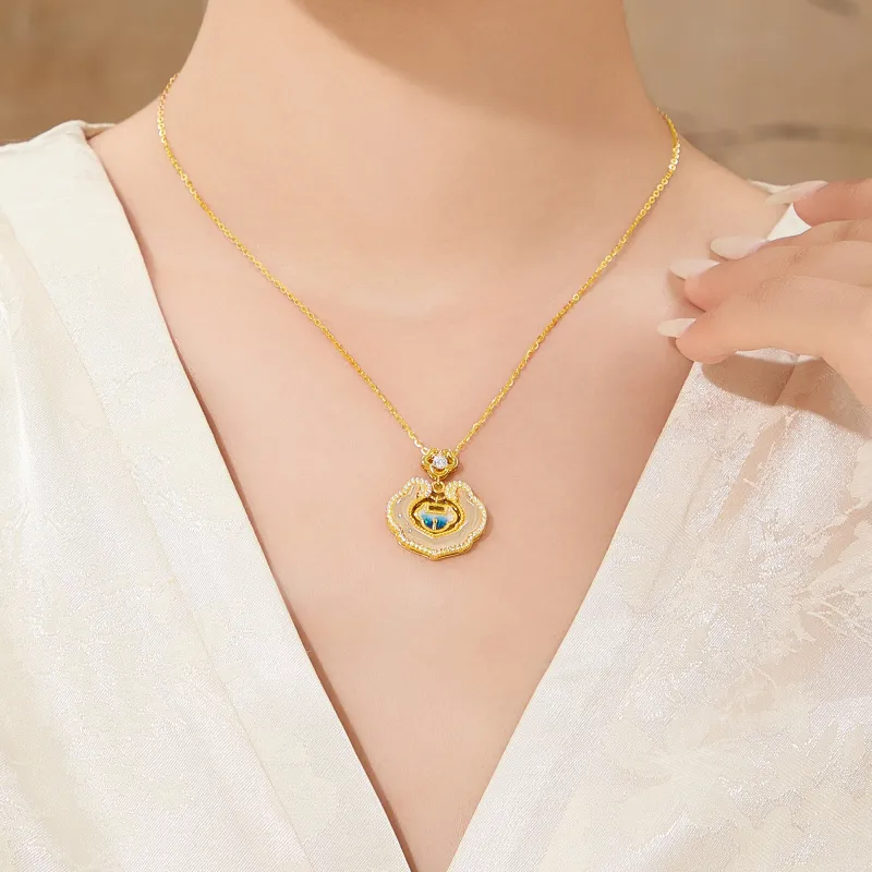 Lao Feng Xiang Chalcedony Necklaces Women's-1