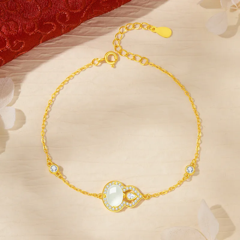 Lao Feng Xiang Hetian Jade Bracelets White Jade Women's-5
