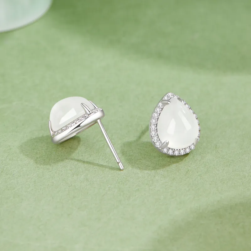 Lao Feng Xiang S925 Silver Stud Earrings Women's-2