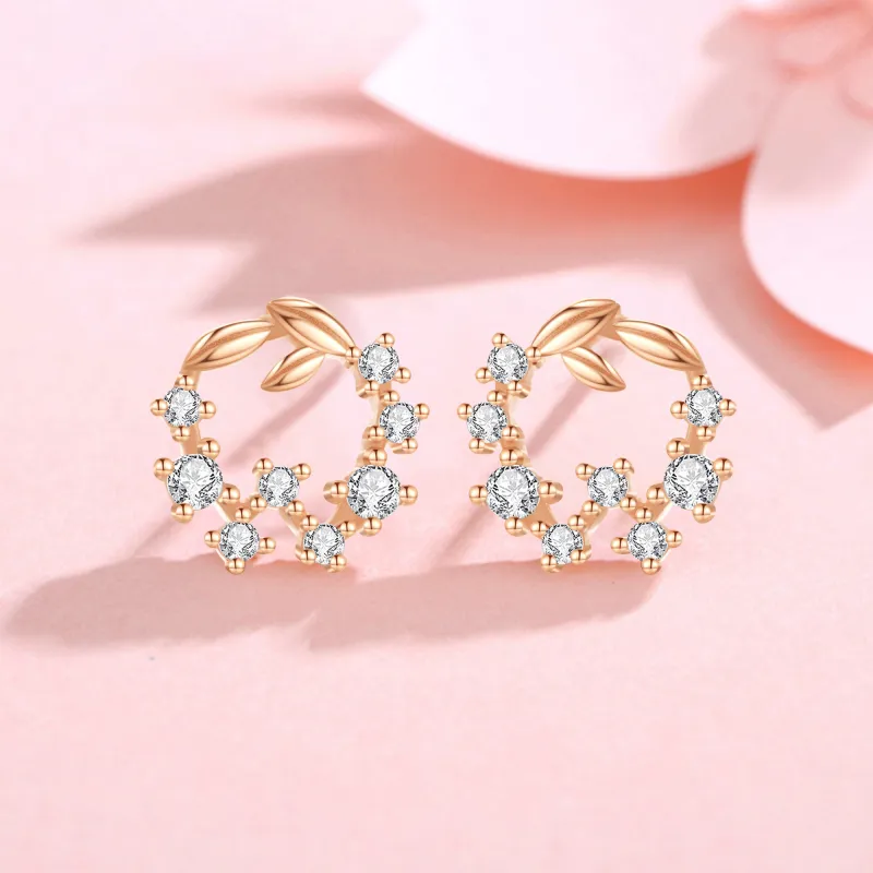 Lao Feng Xiang S925 Silver Stud Earrings Women's-3
