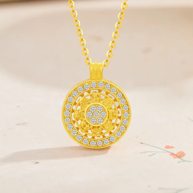 Lao Feng Xiang S925 Silver Necklaces Women's-3