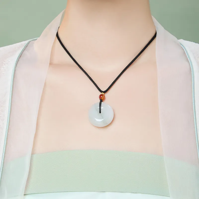 Lao Feng Xiang Natural Tianshan Jade Necklaces Unisex-4