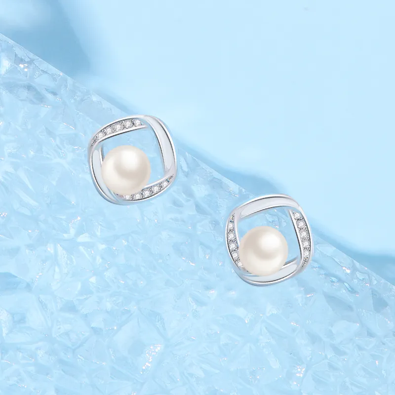 Lao Feng Xiang 999 Fine Silver Stud Earrings Women's-5