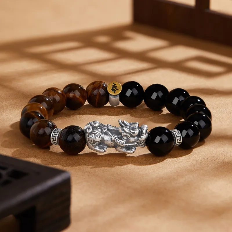 Lao Feng Xiang S925 Silver Bracelets Men's-9