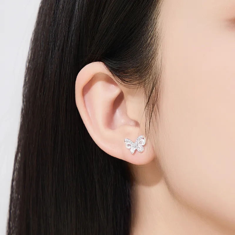 Lao Feng Xiang S925 Silver Stud Earrings Women's-5